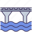 bridge, building, construction, pillar, river, waterway 