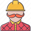 builder, building, helmet, human, interior, mustache, repairs