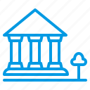 bank, building, columns, exterior icon