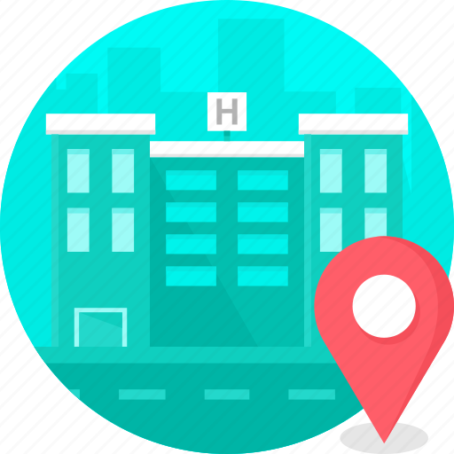 Building, clinic, hospital, location, medical icon - Download on Iconfinder