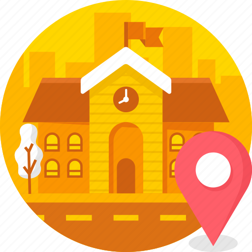 Building, college, education, location, real estate, school icon - Download on Iconfinder