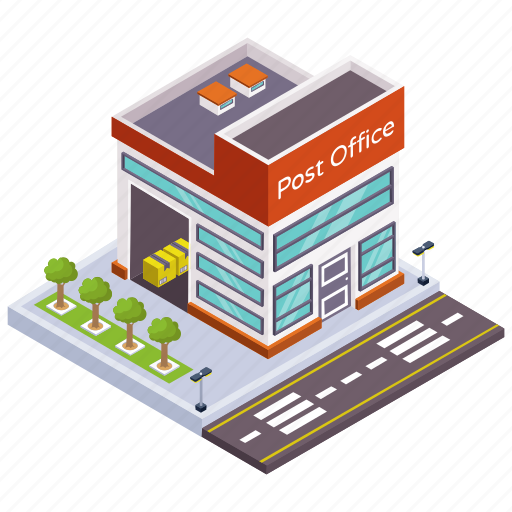Postal office building, post office, office building, commercial building, architecture icon - Download on Iconfinder