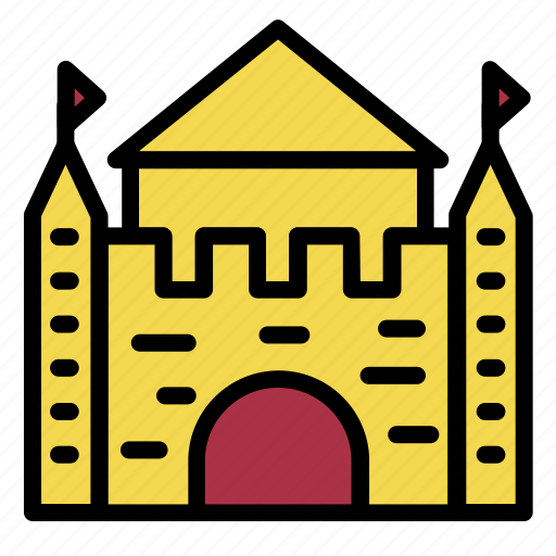 Castle, tower, architecture, security, medieval, fortress, building icon - Download on Iconfinder