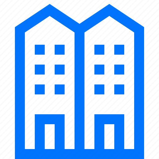 Buildings, estate, house, office, real, townhouse, two icon - Download on Iconfinder