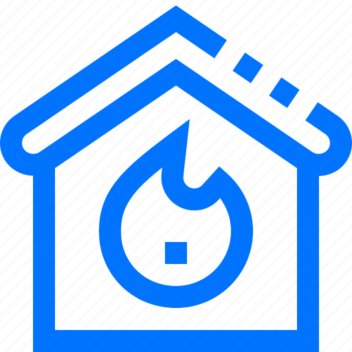 Buildings, estate, fire, hot, house, real, warm icon - Download on Iconfinder