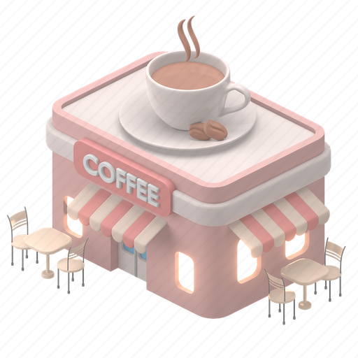 E, commerce, food, coffee, cafe, store, shop 3D illustration - Download on Iconfinder