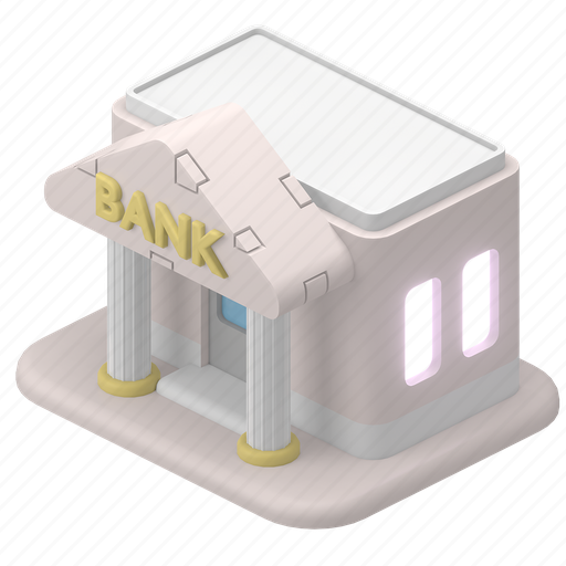 Finance, bank, banking, money, building, map 3D illustration - Download on Iconfinder