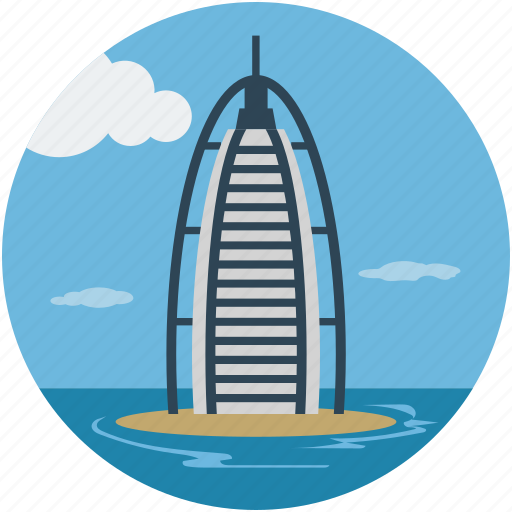 Burj al arab, dubai, luxury hotel, seven star hotel, tower, tower of the arab icon - Download on Iconfinder