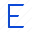 alphabet, letter, e 