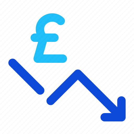 Fall, loss, currency, rate, british, pound icon - Download on Iconfinder