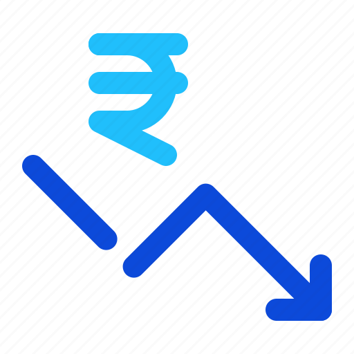 Fall, loss, currency, rate, rupee icon - Download on Iconfinder