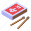 matches, isometric, flammable 