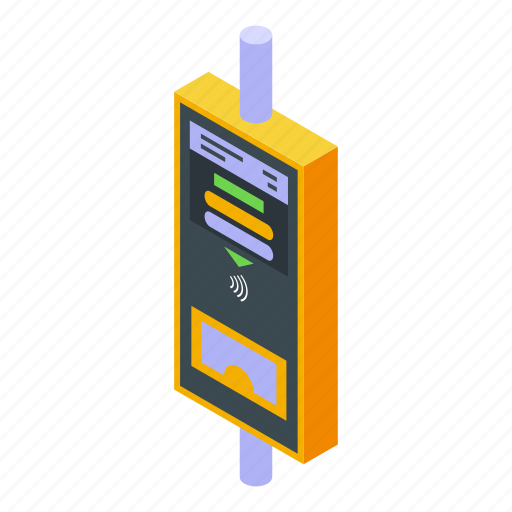 Bus, ticket, nfc, payment, isometric icon - Download on Iconfinder