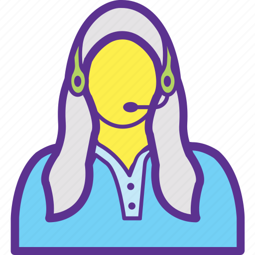 Call center, customer service, female operator, hotline, technical support icon - Download on Iconfinder
