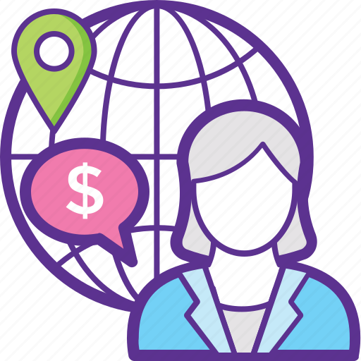 Global businesswoman, global employee, international investor, internet user, online business icon - Download on Iconfinder