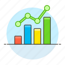 analytics, bar, business, chart, graph, green, increasing, line, up