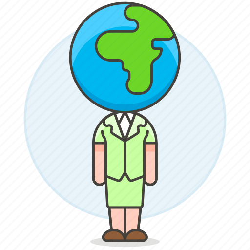 Business, global, head, people, woman, world icon - Download on Iconfinder