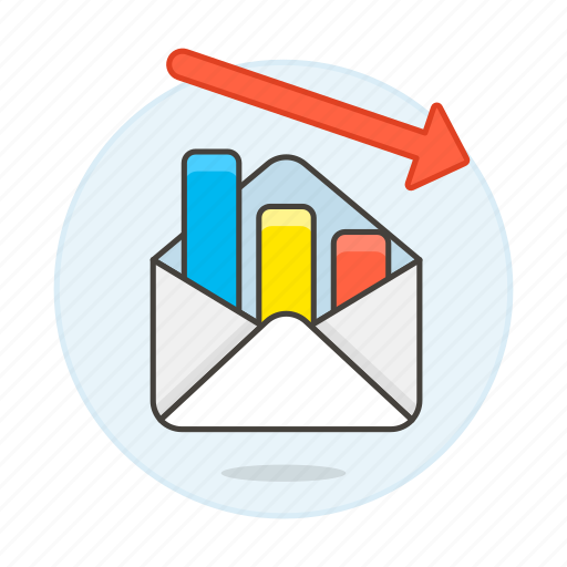 Analytics, arrow, business, chart, decreasing, down, email icon - Download on Iconfinder