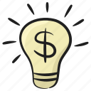 bulb, corporate innovation, creative idea, financial idea, luminous bulb