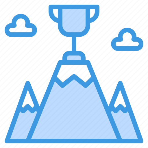 Business, goal, mountain, on, success, top, trophy icon - Download on Iconfinder
