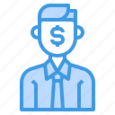 avatar, businessman, head, hunter, man, money