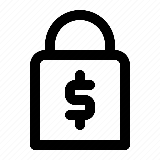 Lock, locked, security, coin, protection icon - Download on Iconfinder