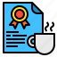 certificate, guarantee, reward, mug 