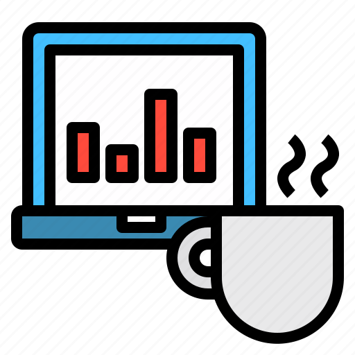 Laptop, graph, mug, business icon - Download on Iconfinder