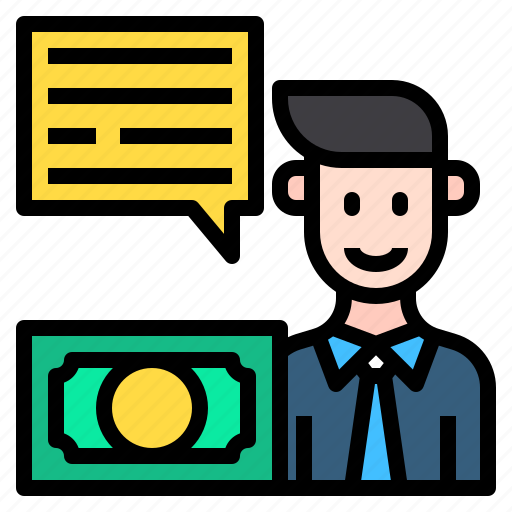 Man, chat, box, money, business icon - Download on Iconfinder