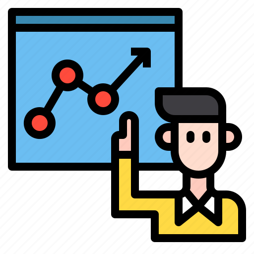 Man, present, graph, business icon - Download on Iconfinder