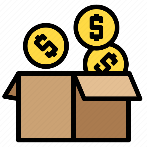 Money, coin, currency, open, box icon - Download on Iconfinder