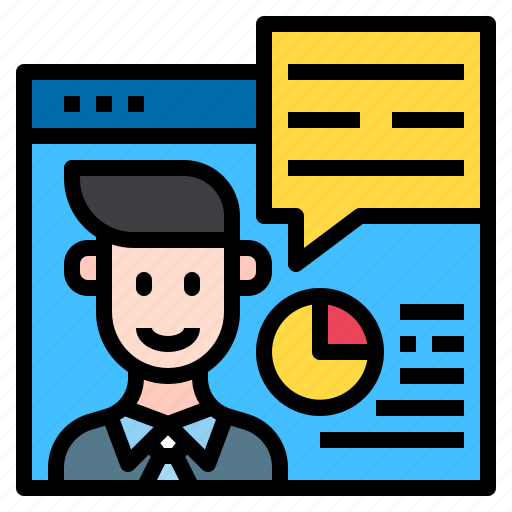 Website, man, chart, chat, box, business icon - Download on Iconfinder