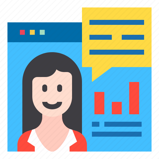 Website, female, graph, chat, box, business icon - Download on Iconfinder