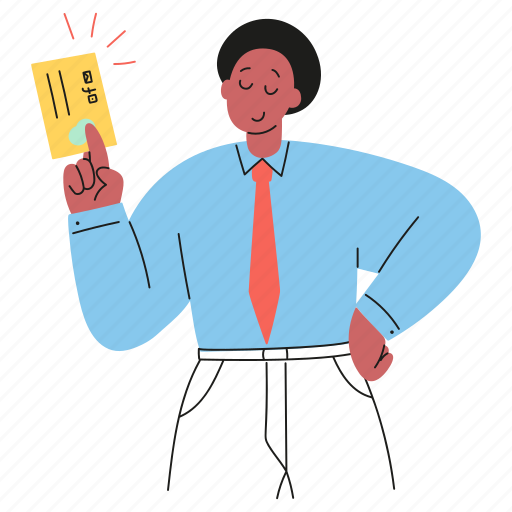 Giving, businessman, business, card illustration - Download on Iconfinder