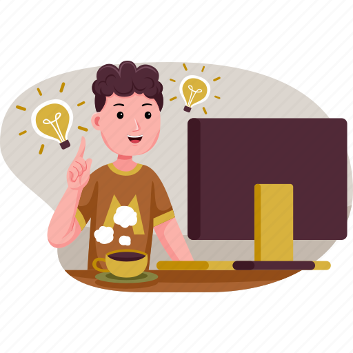 Business, illustration, computer, online, worker, work, finance illustration - Download on Iconfinder