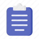 clipboard, note, paper, document, list