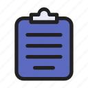 clipboard, note, paper, document, list