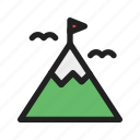 summit, mountain, flag, nature, goal