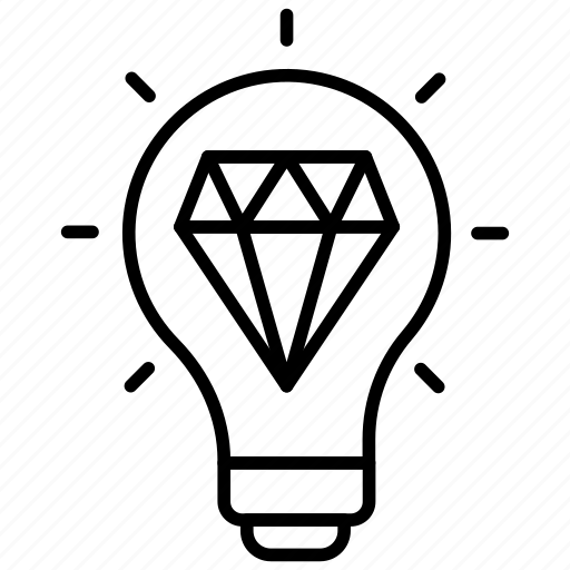 Premium, idea, suggestion, innovation, diamond, bulb icon - Download on Iconfinder