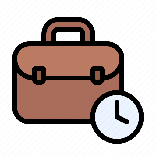 Overtime, business, working, clock, briefcase icon - Download on Iconfinder