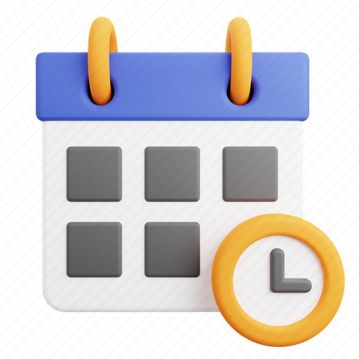 Time management, calendar, schedule, deadline, business, month 3D illustration - Download on Iconfinder