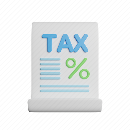 Tax, front, business, invoice, money, finance, bill 3D illustration - Download on Iconfinder