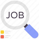 job, search, magnifying, interview