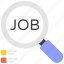 job, search, magnifying, interview 