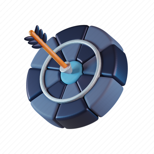 Bullseye, arrow, target, aim, dartboard, focus 3D illustration - Download on Iconfinder