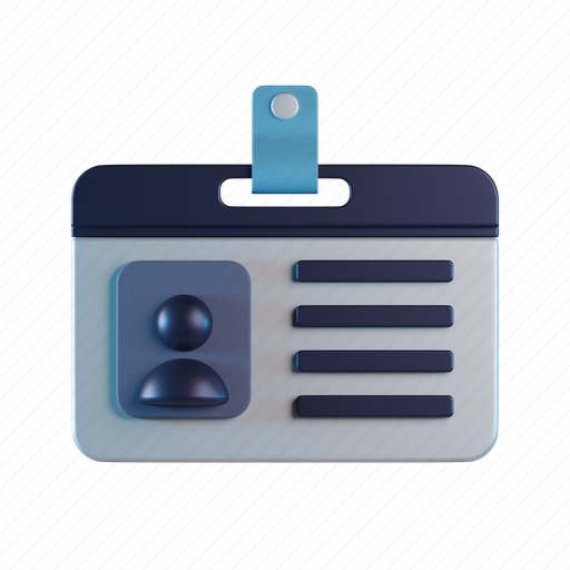 Card, id card, identification, profile, access card, account 3D illustration - Download on Iconfinder