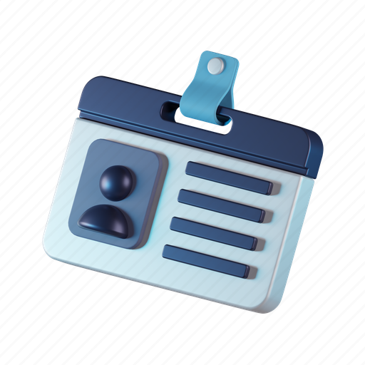 Card, id card, access card, identity, badge, identification 3D illustration - Download on Iconfinder
