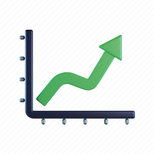 Chart, up, line chart, increase, growth, analytics, statistics 3D illustration - Download on Iconfinder