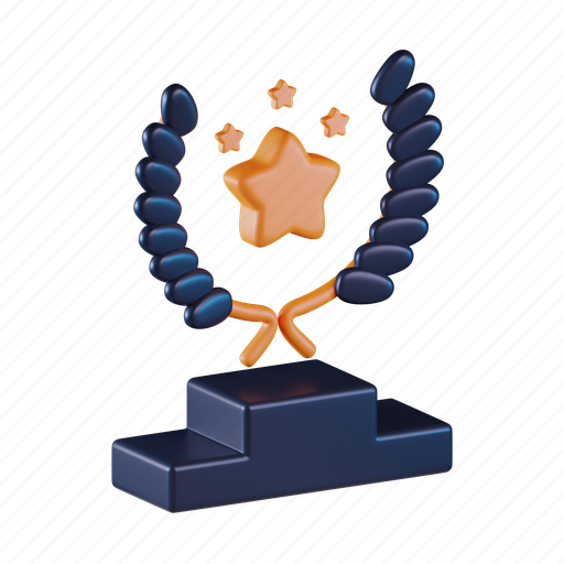 Success, award, trophy, stars, winner, prize, goal 3D illustration - Download on Iconfinder