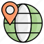 global location, worldwide location, location pin, globe, world map, placeholder, location 